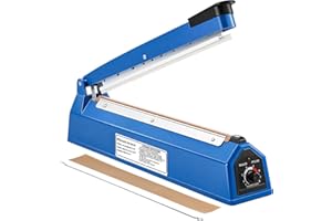 CROWNSHOP 300MM 12" Impulse Heat Sealer Portable Manual Food Film Sealing Machine Pressure Sealing Machine for Plastic Bag