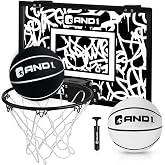 AND1 Kapı &Uuml;st&uuml; Mini Basketbol Potası 18x12 Kırılmaz Arkalık, 2 Mini Basketbol Topu ve El Pompası Dahildir - &Ccedil;ocuklar ve Yetiş