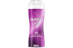 Durex Gel de Massage et Gel Lubrifiant à base d'eau - aux extrait d'Aloe Vera - 200 ml