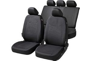 ‎WALSER Walser Autositzbezüge Speedway mit Reißverschluss, Zipp-IT Schonbezüge Komplettset, 2 Vordersitzbezüge, 1 Rücksitzbezug schwarz 11859
