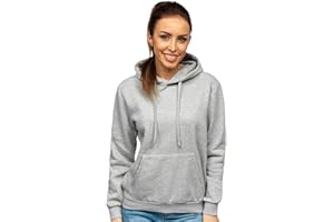 BOLF Mujer Sudadera Cerrada con Capucha Básica Pulóver de Algodón Jersey Blusa Suéter Hoodie Canguro Entrenamiento Fitness Sport Outdoor Estilo Deportivo Mix A1A