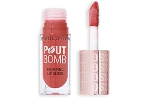 REVOLUTION BEAUTY LONDON Revolution Beauty, Brillo Voluminizador para Labios, Alto Brillo para Labios Más Llenos y Voluminosos con Ácido Hialurónico y Péptidos, Vegano y Libre de Crueldad, Warm Peach Orange