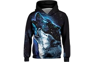 Freshhoodies Sweat-Shirt à Capuche Enfants Imprimé 3D Drôle Manches Longues Poche Capuche Pull pour Garçons Et Filles 5-16 Ans (M-XXXL)