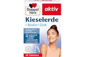 ‎DOPPELHERZ Doppelherz Kieselerde + Biotin + Zink - Biotin als Beitrag für den Erhalt normaler Haut und Haare - 40 Tabletten
