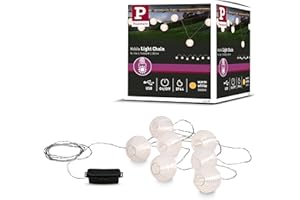 Paulmann 94166 luminaire rechar. LED Outdoor guirl. Mobile 7 pce Lampion incl.7x0,02W IP44 lumin. Mobile Blanc lampe à batt. plast. sans câble 3000K