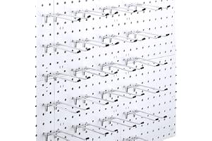 COUME 24 Pieces Pegboard Double Arm Peg Straight Hook Garage Storage Wall Organizer Pegboard Hooks Peg Board Tool Utility Hooks Peg Board Hooks Fit 1/4 Inch Peg Board Shelf Accessories