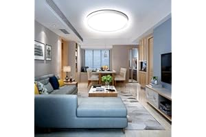 bestyks Plafoniera LED Soffitto, Lampadario Soffitto 18W, 4000K Lampada Luce Moderna per Camera da Letto, Bagno, Cucina, Soggiorno, Ufficio, Balcone, 3200LM, Bianco Naturale, Ø22cm