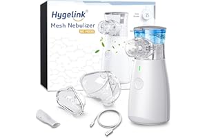 ‎HYGELINK Inhalationsgerät, Hygelink Ultra Leise Inhaliergeräte für Erwachsene, Kinder, USB-C Inhalator für Babys mit Mundstück und 2 Maske, Tragbar, Leicht & Effektiv, Einstellbarer Sprühnebel