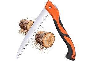 Omnikryp Beskärningsbågsåg, hopfällbara sågar med 265 mm stålblad SK5, sågklingor med halkfritt handtag med vassa tänder, handsåg för trädgård, camping, träd, jakt och mer