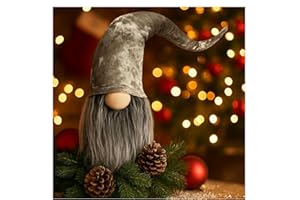 COM-FOUR® Premium bozonarodzeniowy gnom do dekoracji swiatecznych, figurka zimowego krasnoluda - spiczasty kapelusz - skandynawskie trolle dekoracyjne - szwedzki gnom z broda i dluga zimowa czapka