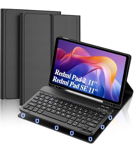 FOGARI Tastiera Cover Per Xiaomi Redmi Pad 2 Pro 12.1 (2025) E Pad Pro 12.1 (2024) – Wireless Bluetooth Italiano QWERTY, Alloggiamento Per Stilo, Azzurro