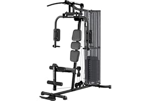 K KETTLER Kettler Station de Musculation Fitmaster | 21 Exercices | Bloc de Poids 12 x 5kg | Charge maximale 130kg | Coussin d'assise réglable en Hauteur | Dragonne / Pied et Barre de curl pour Biceps Inclus