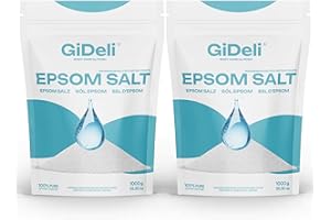 GiDeli Epsom Sel de bain Sel d’Epsom Sel d'Epsom sulfate de magnésium sel amer sulfate de magnésium heptahydraté pur, qualité pharmaceutique. (2kg)