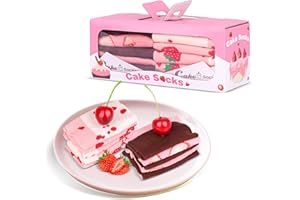 AGRIMONY Lot de 3 paires de chaussettes amusantes en forme de macaron pour femmes, adolescentes, filles, dames, cadeaux amusants, amusants, mignons, mignons, folles et rigolotes