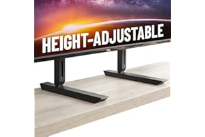 Echogear Universal Large TV Stand - Height Adjustable Base for TVs up to 77 inches - Wobble-free Replacement Stand Works with Any TV - Compatible with Flat Design and Sound Bars