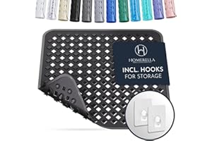 Homerella Shower Mat Skin-Sensitive 53 x 53 cm Includes Hanging Brackets Non Slip Shower Mats for Inside Shower BPA-Free Latex-Free Shower Mat Non Slip Anti Mould and Machine Washable