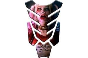 FOOQS Tankpad Sticker, Protection de Reservoir Moto Autocollant en Gel Polymer Harley Quinn universelle pour Aprilia BMW Ducati Honda Kawasaki KTM Suzuki Triumph Yamaha