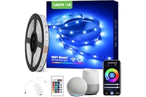 LEPRO LE Alexa Smart LED Strip Light 5M 150 LEDs, WiFi RGB LED Lights for Bedroom, Smart Life App Control, Works with Alexa & Google Assistant, Colour Changing Strip Lights for Kitchen Party Christmas