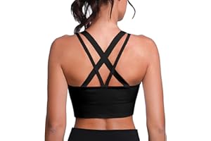 Leversic Women's Workout Bra Mid Impact Wirefree Removable Padding Sports Bra Cross Back Yoga Bra for Gym Fitness Running Jogging