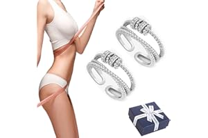 QOSNEOUN Jansio Threanic Triple-Spin Ring, Jansio Threanic Triple-Spin Ring Weight Loss, Vikanda Thermogenic Moissanite Spinner Ring, Feelief Zirconica Triple Fidget Ring (Silver)