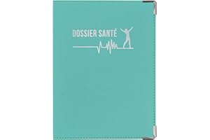 COLOR POP Porte Ordonnance Vert d'eau Fabrication Française Etui Carte Vitale mutuelle Dossier santé Feuilles Maladies