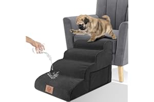 Zvonema Schody dla psów, wodoodporne, przenośne schody dla małych psów, z pianki o wysokiej gęstości, zdejmowane, nadające się do prania, schody, dla psa, na łóżko, sofę