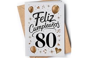 GREETING CARDS FOR EVERYONE Tarjeta de 80 Cumpleaños - Tarjeta de Felicitación Graciosa para alguien que cumple 80 años - Regalo Original para 80 Cumpleaños para él, ella, hombre, mujer, mejor amigo, amiga... - Feliz EU 49