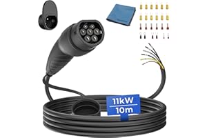 NeoLenta Typ 2 Ladekabel offenes Ende 11kW - Ersatzkabel 3-phasig 16A 10m für Wallbox und Ladestation