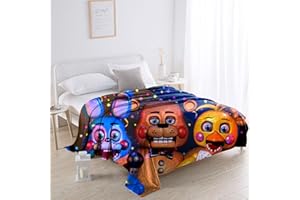 Anjinguang FNAF Ultraweiche Micro-Fleece-Decke, Mikrofaser-Decke, FNAF Bonnie Chica Flanell-Fleecedecke, luxuriöse Ganzjahresdecke, warme Decke für Bettwäsche, Sofa und Reisen, 120 x 150 cm
