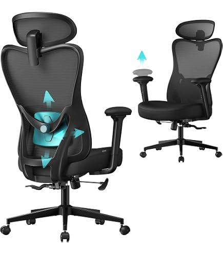 DRIFT GAMING Aire 35 – Silla Escritorio Ergonómica Oficina y Hogar, Reclinable, Reposacabezas y Reposabrazos Abatibles y Acolchados, Soporta hasta 120 kg, Mesh Transpirable – Negro : Amazon.es: Hogar y cocina