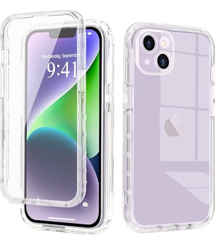 Coque Intégrale IPhone 14 Pro, Avec Dos Rigide Transparent, Contour En Silicone Rouge - Français