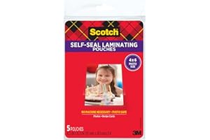 Scotch(R) Self-Sealing Laminating Pouches, Gloss Finish, 4 x 6 Inches (PL900G)