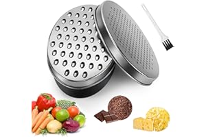 HEATIGO Cheese Grater with Container, Graters for Kitchen with 2 Size Lid,Cheese Shredder,Vegetable Chopper,Ginger Shredder,Chocolate Grater (Black)