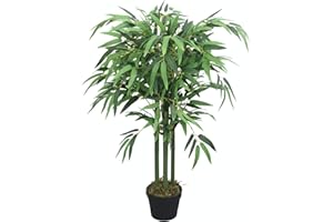 TRADALA ARTIFICIAL TREES Tradala 3’ Lush Artificial Tree Bamboo 90cm / 3ft Tall with Real Wood Trunk - For Home Living Room Indoors