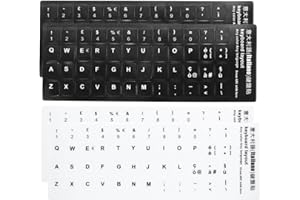 LICHUANUK 4 włoskie naklejki, włoskie naklejki, odpowiednie do każdej standardowej klawiatury, włoskie naklejki (2 x czarne, 2 x białe)