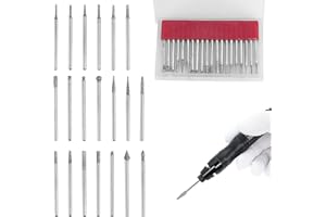 DEWFIGS ㅤ 20 Diamant Fräser Set, Diamant Frässtifte Schleifstifte, 2.35 mm Schaft, Hartmetall Frässtifte, für Glas Edelstein Keramik andere harte Materialien, Zum detaillierten Schleifen Polieren Gravieren