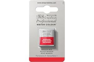 Winsor & Newton Aquarelle Professionnel - Peinture Aquarelle, Haute Luminosité, Résistante à la Lumière, Qualité Archive, Demi Godet, Couleur Rouge Winsor