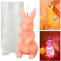 Eroionet Stampo In Silicone Per Pasqua A Forma Di Coniglietto - Ideale Per Regali Di Denaro, Candele E Cioccolato Fai Da Te - 2