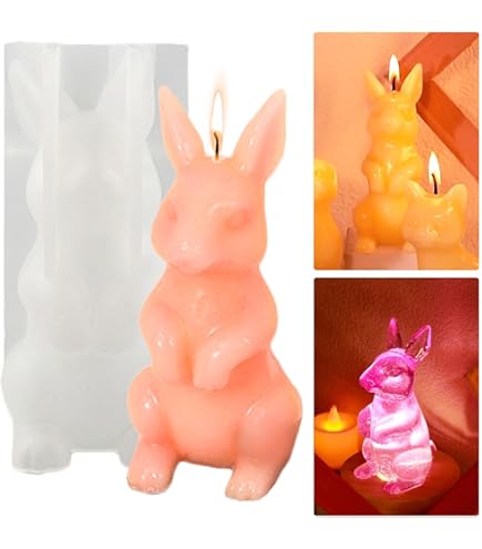 Moule Pour Bougie Xidmold Lot De 2 Moules En Silicone En Forme De Lapin De Pu00e2ques Moule Agneau De Paques Terre Cuite