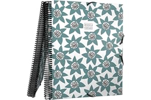 Grafoplás 39822154. Carpeta de 30 Fundas con Espiral, A4, Cierre de Goma Elástica, Flower, de Jessica Nielsen