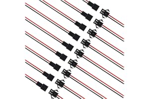 VIPMOON 20 Pares JST SM 2 Pines Plug Macho a Hembra, Conectores de Enchufe, Cable Adaptador de Conector de Cable para 3528 5050 LED Light Strip