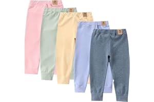 LONGRA Girls Winter Thick Fleece Lined Leggings Toddler Kids Cotton Stretchy Thermal Tights Kids Full Length Warm Pants Trousers Boys Girls Sweatpants Soft Basic Athletic Active Jogger School Pants 0-8 Year