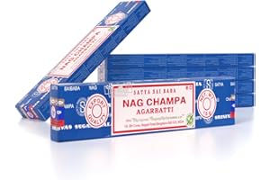 ADRAW Satya Nag Champa Räucherstäbchen Räucherwerk Agarbatti Incense Sticks Handgerollt in Indien (6 Packungen je 15 Gramm)