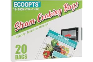 ECOOPTS 20 x Dampfgarbeutel für Mikrowelle, Gemüse, Kartoffeln und Fleisch (1)