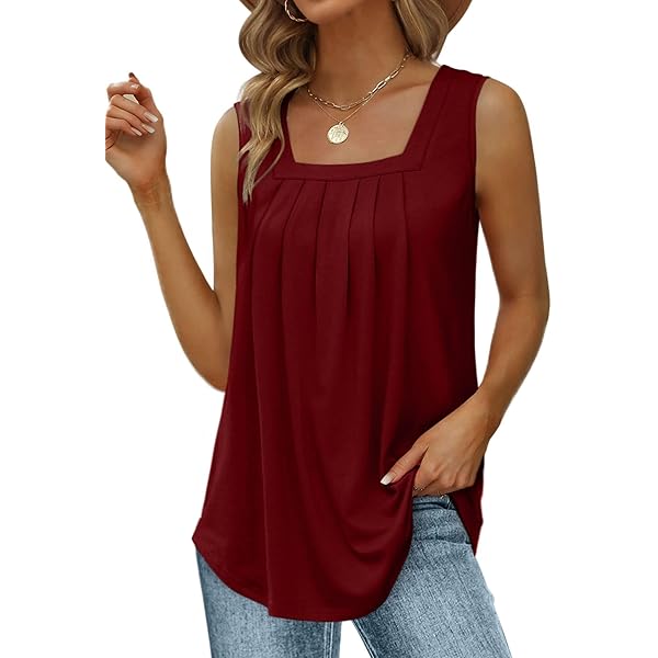 Débardeur Femme Été Sans Manches - Col En V Keyhole - Tunique Loose Chic - 90% Polyester 10% Spandex
