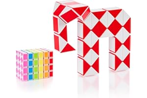 CUBIDI® Mini Serpenti Magici Puzzle – Gadget Regalo di Compleanno Bambini, Regalini Festa Bambini – Serpente Giocattolo, Gioco Rompicapo Bambini e Adulti, Magic Snake - 1pz 48 Blocchi (Rosso)