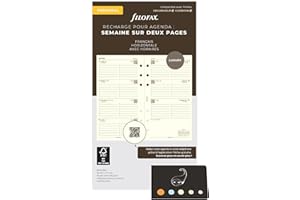 Blumie Shop Filo Recharge Personal Civile 2026 Horizontale Français 1 Semaine Sur 2 Pages Feuilles Crème Compatible Avec Filofax + 1 Index Adhésif Blumie (Civil Horiz Creme)