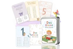 BIROYAL 1x1 Lernkarten - 46 STK 1x1 Lernen Spiel [1-12] - Einmaleins Karten inkl. Lerntipps & Übungen - 1x1 Karten für Grundschüler - Einmaleins Lernen für Mathe 1. Klasse - Lernhilfen für Kinder