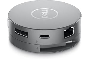 Dell DA310, 7-in-1 USB-C Adapter ( 4K (3840 x 2160) @ 30Hz, VGA FHD (1920 x 1080) @ 60 Hz , HDMI 2.0 bis 4K@60Hz, Displayport , RJ45, USB-A 3.1, 3 Jahre Service) Anthrazit