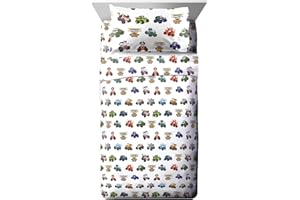 JAY FRANCO Monster Jam Truckin Palz Toddler Sheet Set - 3 Piece Set Super Soft and Cozy Kid’s Bedding Features Grave Digger & Megalodon - Fade Resistant Microfiber Sheets (Official Monster Jam Product)